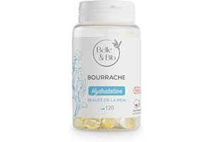 BELLE & BIO HYDRATATION VISAGE & BEAUTÉ DE LA PEAU - Huile de Bourrache Biologique - 120 capsules - Complément Alimentaire BELLE&BIO - Fabriqué en France