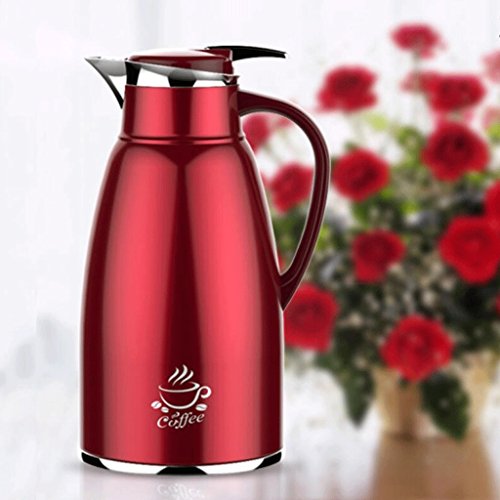 spécification Accueil Acier inoxydable isolant Pot Cuisine Bouilloire Restaurant Hôtel Isolation Coupe Chaud Chaud Bouteille Grande Capacité 1.6L UOMUN ( Couleur : Rouge )