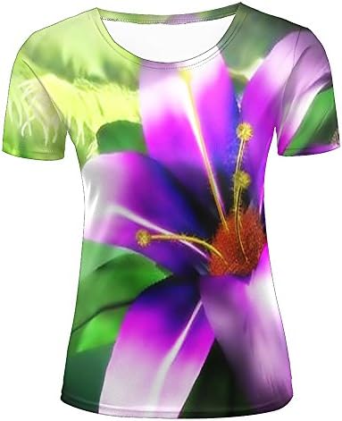 qianyishop Fashion Womens Mens 3D Printed Fragrant Lily Graphic Short Sleeve Tee Tops Couple T-Shirts M