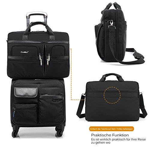 Laptop Aktentasche, CoolBell 17,3 Zoll schützend Messenger Bag Nylon Schultertasche Multifunktional Henkeltasche Laptop / Ultrabook / Tablet / Macbook / Dell / HP / Männer / Frauen / Geschäft (Schwarz) - 5