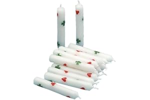 HAPPY PEOPLE TIB Heyne 30 Geburtstagskerzen ca. 8,5 cm hoch mit Kleeblättern und Herzen verziehrt