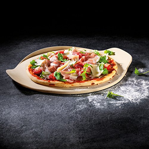 Villeroy & Boch Pizza Passion Pizzastein / Edler Cordieritstein in praktischem Design / Handlich, mit Griffen und leicht erhöhtem Tellerrand / 40x35cm - 3