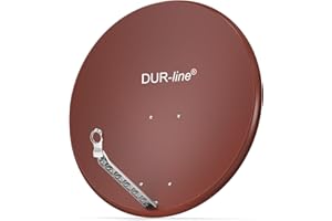 DUR-line Select - Parabole Satellite en Aluminium - 85 cm x 90 cm - Rouge - [ Test très Bien * ] - Miroir Satellite en Aluminium