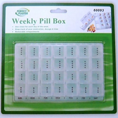Weekly Pill Box with Removable Compartments, 28 Day Boxes