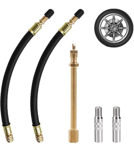 2 stuks ventielverlenging, autoventiel, ventielverlenging, autoventielverlenging, 10 cm, met terugslagventiel, bandenventielverlenging, ventielverlengingen voor auto, vrachtwagen, compatibel met