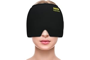 ‎SURFOU SURFOU Migräne Maske Mütze, Kühlmaske Gesicht Kopfschmerzen Kühlmaske, Schlafmaske Kühlmütze Kühlhaube 360° Gel Surround kühlpads zur Linderung von Migräne Kopfschmerzen, Druck