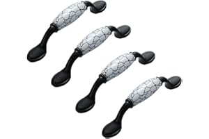 ANSIEDIO 4 piezas Tirador de Cerámica de Aleación de Aluminio para Muebles, 96mm Pomos y Tiradores de Cerámica para Puertas de Armario, Cajones, Armarios, Muebles