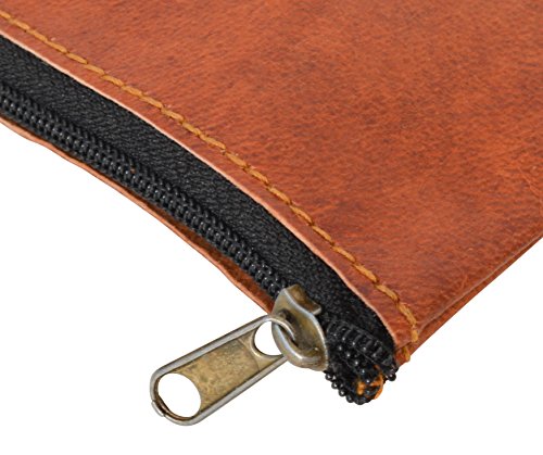 Gusti Leder nature “Lucy“ Schminktasche Kosmetiktasche Kulturtasche Geldbörse Geldtasche Dokumentenmäppchen Kosmetik Tasche Utensilientasche Reisebeutel Ziegenleder Vintage Braun A137b - 5