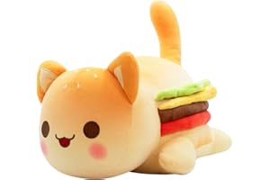 ELFINDEA MeeMeows Cat Plush,Cat Plushies,Aphmau Meemeows Plush,Aphmau Plushies, Cat Food Plushies Cat Mee Meow,Cute Anime Cartoon Cat Stuffed Animal Figure Toy Plush (D-Cheeseburger Cat)