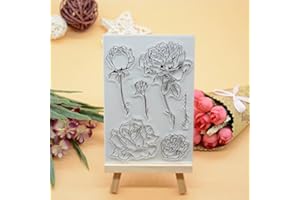 WOOYANGFUN Joyful Home 1pc Flower DIY Rubber Clear Stamp for Card Making Decoration and Scrapbooking