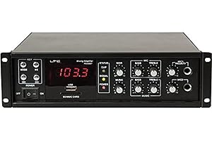 LTC - PAA80BT - Amplificatore da 80W con ingressi microfonici e di linea - Bluetooth, USB, SD e sintonizzatore FM - Nero