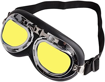 Motorcycle Driving Goggles Cycling Snowmobile Ski Goggles Windproof Cruisers Anti-UV Wind Eye Protect Eyewear Goggles - Yellow