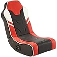 X-Rocker Shadow Gaming Chair for Kids and Juniors, 2.0 Audio Floor Rocker, Low Folding Rocking Seat with 2 Stereo Sound Speakers, Padded Foam Gaming Seat for Children for XBOX, PS4, PS5, Switch - RED