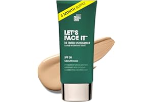 Shakeup Cosmetics Mens BB Tinted Moisturiser, Vegan Makeup for Men, Natural Coverage for Redness & Blemishes, 24hr Moisturisation with SPF, Easy Application, Medium Shade, 50ml. Aka. LET'S FACE IT