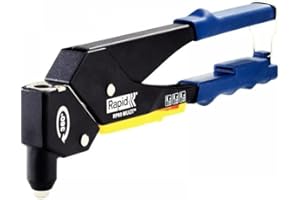 Rapid RP60 Multi Blind Hand Riveter with 360° Rotating Head, Case incl. 150 rivets and 3 drill bits for aluminium rivets from 3.2 - 4.8 mm, 5001128