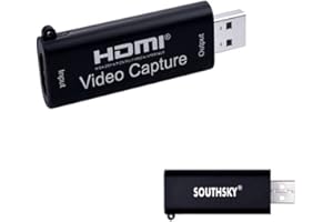 SOUTHSKY Acquisizione Video HDMI, Produzione 1080P 60FPS,da HDMI a USB 2.0, Mini Dimensioni, Portatile, Custodia in Metallo, Supporto 4K,per ZOOM,OBS, VLC, Amcap, Acquisizione