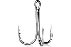 9KM DWLIFE Silver Treble Fishing Hooks 20PCS High Carbon Steel Strong Sharp Treble Fishing Hooks for Pike Perch Trout Saltwater Freshwater Fishing