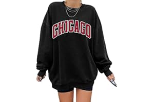 GeGekoko Women's Oversized Sweatshirt Los Angeles Vintage Oversized Long Sleeve Crew Neck Pullover Casual Tops