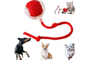 Genérico Juguete Interactivo para Gatos y Perros, 2026 Juguete Eléctrico con Carga USB, Tres Modos de Trabajo, 360° Smart Automatic Rolling Pet Ball, Juguete Eléctrico Automático (Red*1)