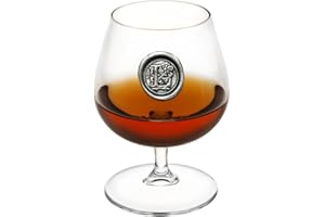 ENGLISH PEWTER COMPANY SHEFFIELD, ENGLAND English Pewter Company Verres de cognac cognac cognac de 14,5 oz avec initiale de monogramme - Cadeau personnalisé avec votre choix de initiale (L) [MON212]