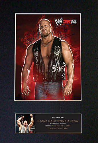 STONE COLD STEVE AUSTIN WWE Signed Autograph Mounted Photo Repro A4 Print 500 (Un-framed)
