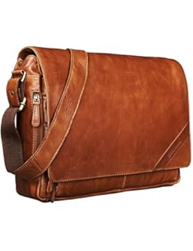 STILORD 'Nick' Umhängetasche Leder Herren Damen Unitasche 15.6 Zoll Laptoptasche Aktentasche Bürotasche Vintage...