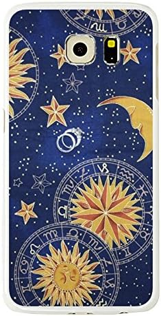 OnlineBestDigital - Art Paintings Hardback White Case for Samsung Galaxy S6 - Moon Sun And Star