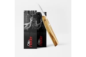 Otto Herder Manicure Couteau à légumes avec lame incurvée, couteau à éplucher avec manche en bois d'olivier, couteau de cuisine de Solingen, couteau à pommes de terre en acier inoxydable