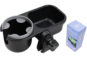 ‎LUFFCABO LUFFCABO Universelles Snacktablett mit Kinderwagen-Becherhalter, Snacktablett für Kinderwagen, Tablett-Aufsatz und Becherhalter als Kinderwagen-Zubehör