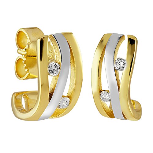 Diamond Line Damen - Ohrstecker 375er Gold 4 Diamanten ca. 0,10 ct., gelbgold