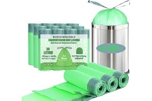 72 Biologiska Soppåsar 20L med Dragsnöre, Soppåsar för Kompostbehållare 72 Stycken Kökets Matavfallspåsar, Biologiska och Ned
