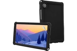 TECHGEAR Bumper Case for Samsung Galaxy Tab A11 & Tab A9 8.7" (X130/X110 Series) Rugged Shockproof Soft Silicone Kids Case with Easy Grip, Anti-Slip Protection & Screen Film [Black]
