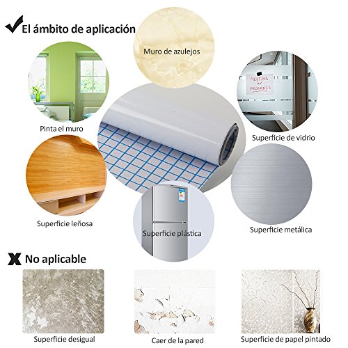 efluky Pizarra blanca adhesiva  45 x 200 cm  para hogar y oficina  Blanca 