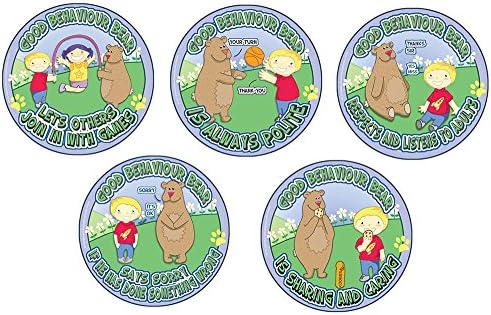 Inspirational Playgrounds P209922/05 Good Behaviour Bear Outdoor Sign Educational Toy (Set of 5)