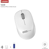 Lenovo N260 Sessiz Kablosuz Mouse, 1200 DPI, 20 Metre Menzil, Otomatik Kapanma ve Uyku Modu, Nano USB Alıcı (Wireless Silent 