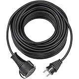 Brennenstuhl - Cable alargador con conectores hembra y macho y tapa de seguridad (5 m), color negro
