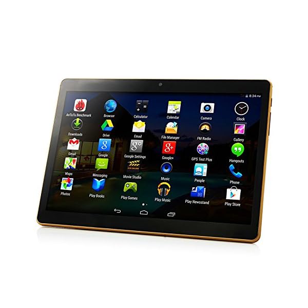 10 Inch 3G Phablet Android 7.0 Quad Core 32GB ROM 2GB RAM Call Phone Tablet PC, Unlocked Dual Sim Card Slots, Bluetooth, GPS, WIFI, Netflix Youtube Resolution 107- black - Image 4