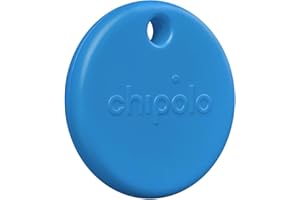 Chipolo POP Tracker - Un tracker Bluetooth sonoro, colorato e compatibile con Chiama il telefono e gli Avvisi di fuori portata, Works with Apple Find My o Android Find My Device - Blu