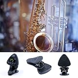 Sintonizador cromático especialmente diseñado para instrumentos de viento, como saxofón, clarinete, trompeta, flauta, etc.