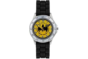 Batman pojkar analog kvartsklocka med gummirem BAT9522, Svart/gul/silver, En storlek, Sport