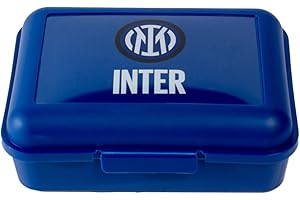 Mondo del Gadget Porta Merenda Inter Store Ufficiale - Box Lunch Portamerenda e Pranzo per Bambini – ottima Idea Regalo Compleanno o per la Scuola - in Plastica, Pvc Free