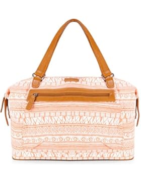 WITTCHEN Damen Shopper Damentasche, 15x44x46 cm, Blau/Braun/Schwarz, Baumwolle, Textilmaterial, Handmade, 82-4Y...