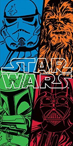 Offizielles Star-Wars-Badetuch / Strandtuch, Baumwolle, Motiv: Vader, Chewie, Trooper, Fett