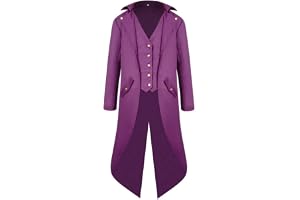 Giacca Lunga Vintage Medievale Di Halloween Abbigliamento Da Uomo Nero Gotico Steampunk Punk Trench Uomo Cappotto Da Cavaliere Guerriero Retrò Oversize - 3