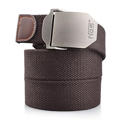 Romanee-Conti Ceinture Homme En Toile Boucle De Ceinture Jean Cuir Ceinture Militaire Noire 130cm Longueur