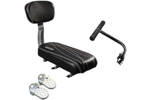Shayson Asiento con cojín y Funda de Piel sintética Trasero para Bicicleta con Respaldo, para niños, Black Set …