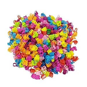 Zintalic 1.5cm Mini Hair Claw Clips Claws Clutcher Plastic Hair Pins Clamps for Girl Teens Kids & Women Hair Accessories Mix Colors (50 Pcs- Multicolour Mini Hair Clips)