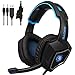 Produktbild Sades USB Gaming Headset Stereo Computer Kopfhörer mit Mikrofon 3,5 mm Klinke (Farbe: Schwarz & Blau)