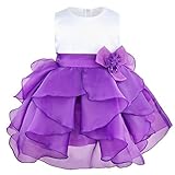 Tiaobug Baby Mädchen Prinzessin Kleid Taufkleid Tutu Party Kleid, Reißverschluss am Rücken.