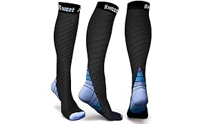 Rwest X Chaussette de Contention Bas de Contention Chaussettes de Compression pour Hommes et Femmes, pour Sportive, Cyclisme, Voyage en Avion